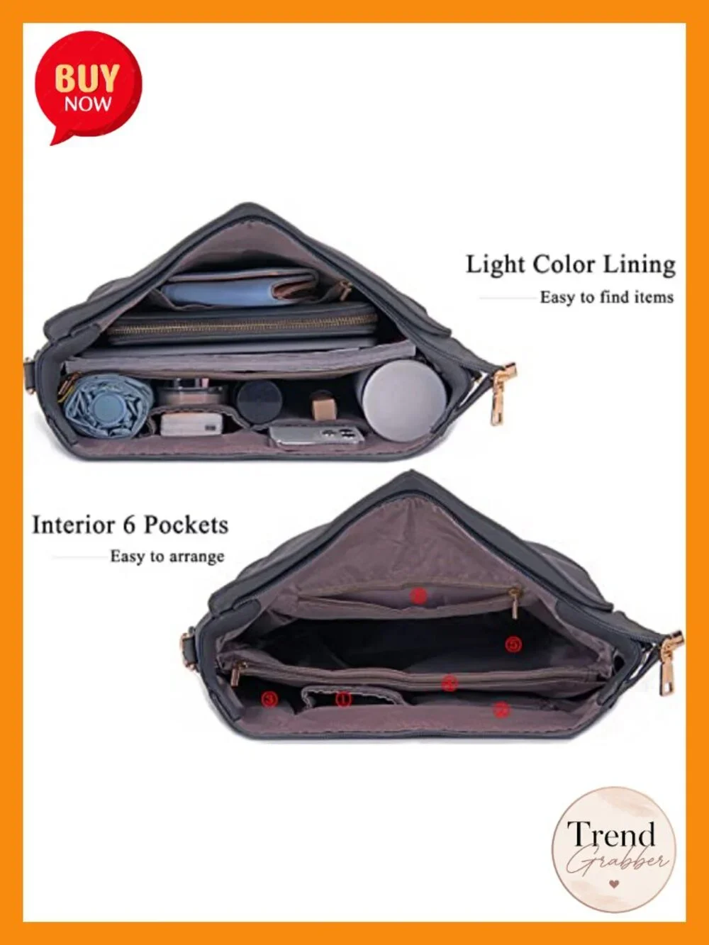 Large Hobo Crossbody Bag Wallet Set Women Faux Leather Shoulder Handbag